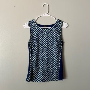 Ann Taylor Navy Zigzag Top